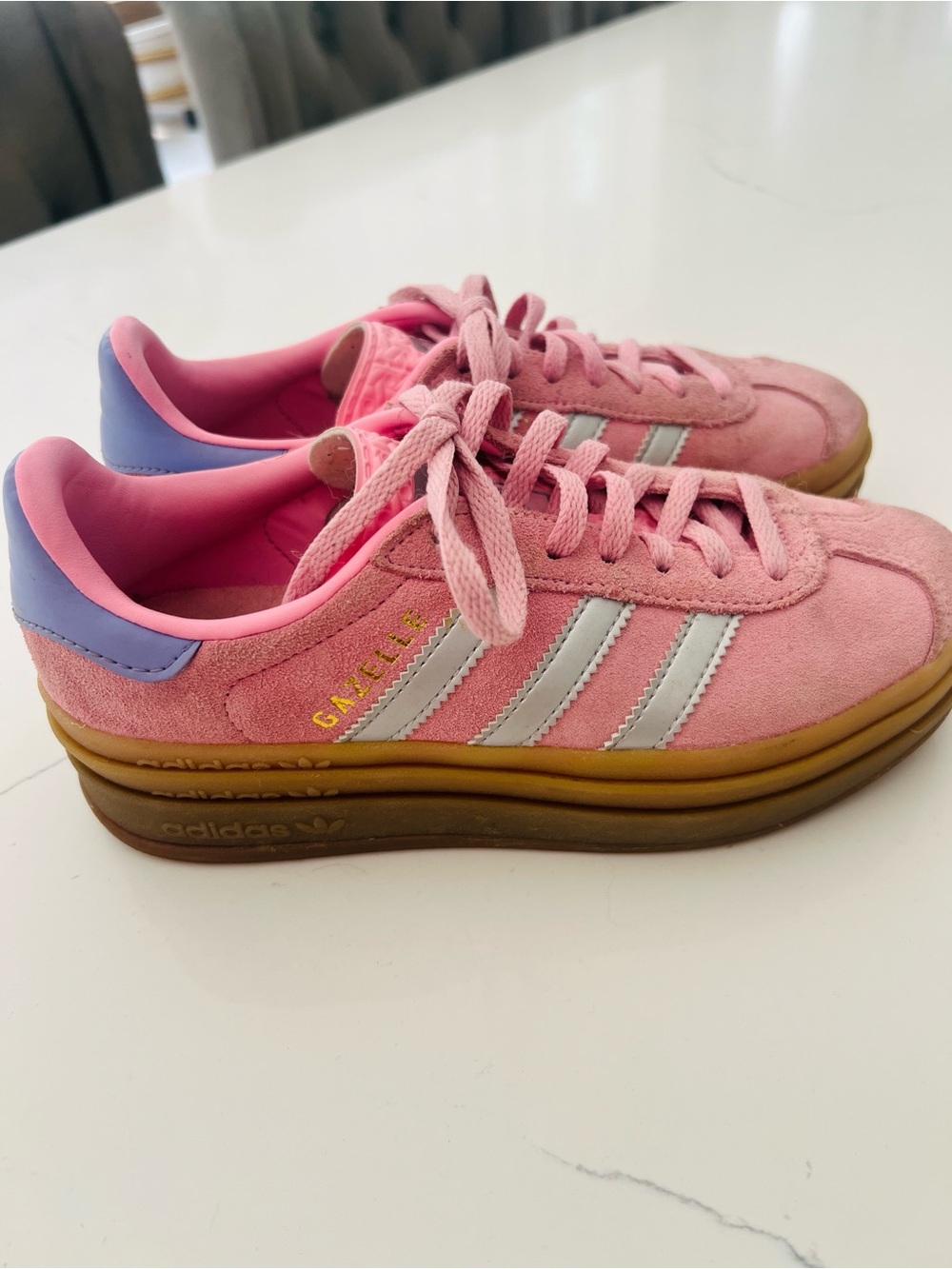 adidas Gazelle Girls’ Pink Suede platform Sneakers